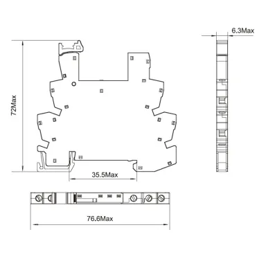 Колодка ультратонкая для реле серии RIS, вх. напр. 110V AC/DC, винт. клеммы