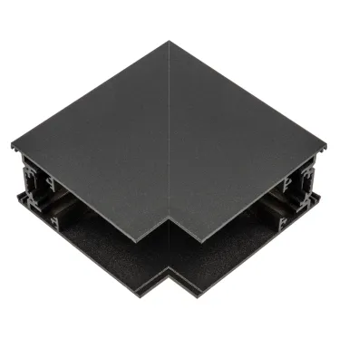 Коннектор UBX-MS22/35 BLACK для накладных магнитных шинопроводов, 35мм. Угловой. Вертикальный. Черный. ТМ