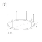 Подвес с питанием ART-APRIORI-CANOPY-HANG-A-L1500-POWER (GD) (Arlight, IP20 Металл, 3 года)