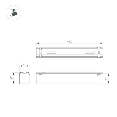 Держатель трека ART-APRIORI-HOLDER-E (GD) (Arlight, IP20 Металл, 3 года)