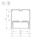 Трек встраиваемый MAG-ORIENT-TRACK-2653-STR-G-2000 (BK) (Arlight, IP20 Металл, 3 года)