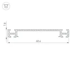 Трек встраиваемый MAG-TRACK-4560-F-2040 (BK, 5LN) (Arlight, IP20 Металл, 3 года)