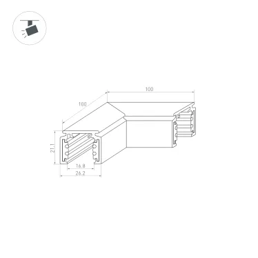 Держатель трека ART-APRIORI-HOLDER-A-POWER (GD) (Arlight, IP20 Металл, 3 года)