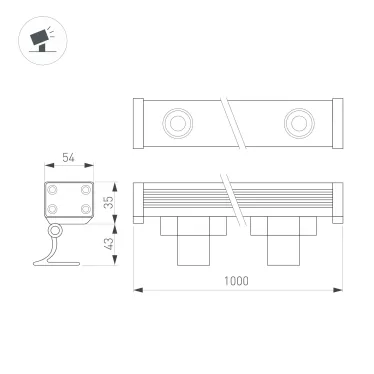 Подвес жесткий ART-APRIORI-ROD-E-L200 (BK) (Arlight, IP20 Металл, 3 года)