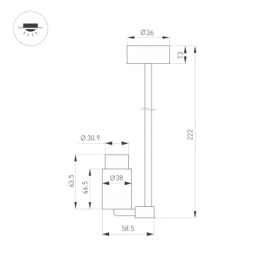 Трек ART-APRIORI-TRACK-ARC-A-1722-3000 (BK, 1/8) (Arlight, IP20 Металл, 3 года)