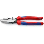 Плоскогубцы электромонтера Linemans Pliers резка - проволока средней твердости 46мм твердая проволока 3мм L-240мм двухкомпонентные рукоятки цвет черный крепление для страховки