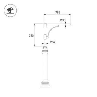 Кронштейн OXOR-SB1-1 BLACK (ARL, сталь)