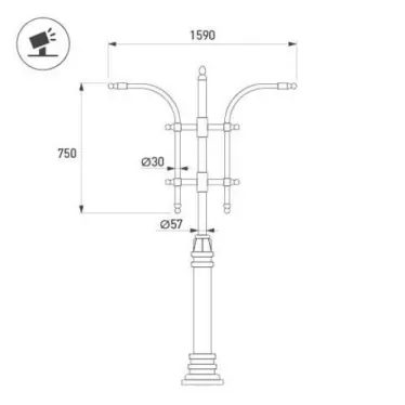 Кронштейн OXOR-SB3-2 BLACK (ARL, сталь)