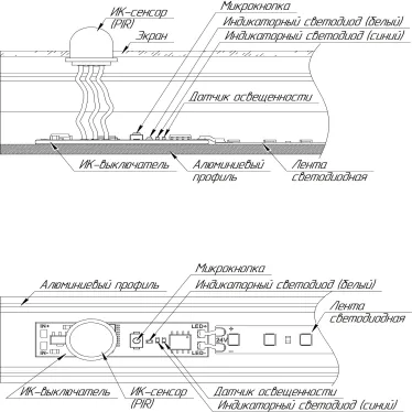 ИК-выключатель SR-IRIS-IRH (12-24V, 1x5A, 40x11mm) (ARL, Открытый)