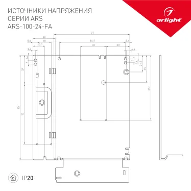 Блок питания ARJ-SP-42500-PFC-TRIAC-R (21W, 30-42V, 500mA) (Arlight, IP44 Пластик, 5 лет)