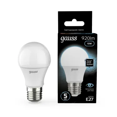 Лампа светодиодная LED 10 Вт 920 лм 4100К А60 груша нейтральный E27 AC 220В Black Gauss