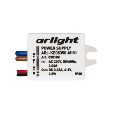 Блок питания ARJ-KE08350-MINI (2.8W, 350mA) (ARL, IP20 Пластик, 5 лет)