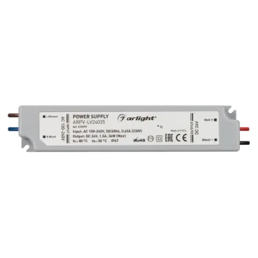 Блок питания ARPV-LV24035 (24V, 1.5A, 36W) | 010999 | Arlight