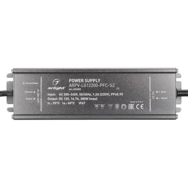 Блок питания ARPV-LG12200-PFC-S2 (12V, 16.7A, 200W) | 023353 | Arlight