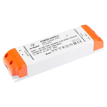 Блок питания LED ARV-KL24060 (24V, 2.5A, 60W, PFC) (Пластик) 60Вт 240/24В IP20 | 016342(1) | Arlight
