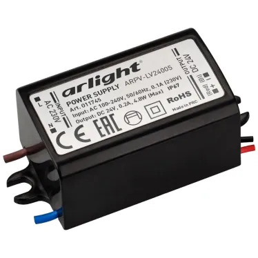 Блок питания ARPV-LV24005 (24V, 0.2A, 5W) |  011745  | Arlight