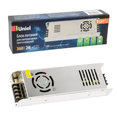 Блок питания 360Вт 24В Металлический корпус UET-VAS-360B20 24V IP20