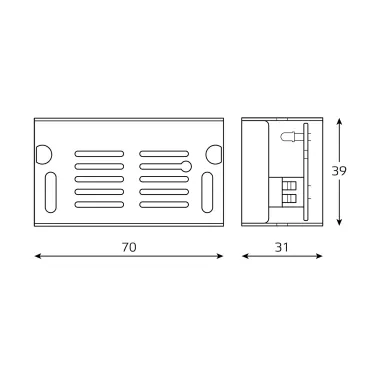 Блок питания для светодиодной ленты 15 Вт AC 176-264В Uвых 12В IP20 70х39х31мм Basic Gauss