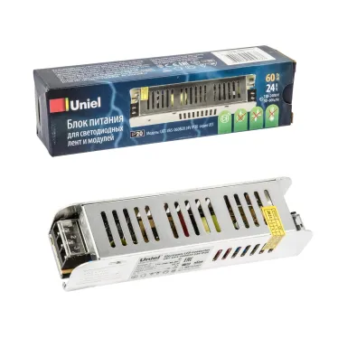 Блок питания 60Вт 24В Металлический корпус UET-VAS-060B20 24V IP20