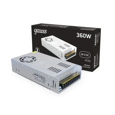 Блок питания для светодиодной ленты 360 Вт AC 100-264В Uвых 24В IP20 215х112х50мм Black Gauss