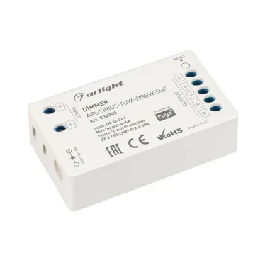 Диммер ARL-SIRIUS-TUYA-RGBW-SUF (12-24V, 4x4A, 2.4G) (Arlight, IP20 Пластик, 3 года) | 032345 | Arlight