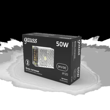 Блок питания 50W 24V IP20 1/120 | 202002050 | Gauss