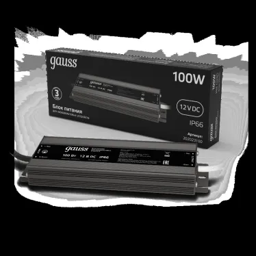 Блок питания для светодиодной ленты пылевлагозащищенный 100W 12V IP66 | 202023100 | Gauss