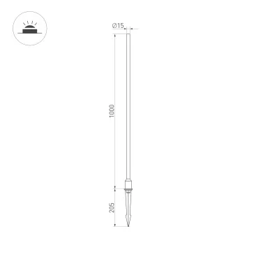 Светильник KT-CHAMPAGNE-L1000-3W Warm3000 (DG, 180 deg, 24V) (, IP65 Металл, 3 года)