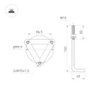 Светильник LGD-LANDMARK-BOLL-H1000-20W Warm3500-MIX (GR, 300 deg, 230V) (Arlight, IP65 Металл, 5 лет)