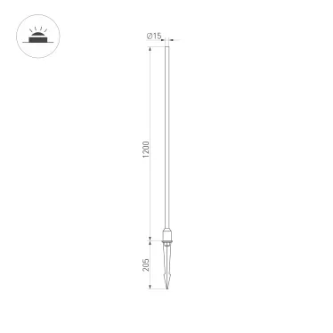 Светильник KT-CHAMPAGNE-L1200-3W Warm3000 (DG, 180 deg, 24V) (, IP65 Металл, 3 года)