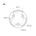 Светильник LGD-LANDMARK-BOLL-H800-20W Warm3500-MIX (GR, 300 deg, 230V) (Arlight, IP65 Металл, 5 лет)