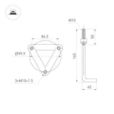 Светильник светодиодный LGD-GUIDE-BOLL-H800-20W Warm3500-MIX (GR, 280 deg, 230V) (ARL, IP65 металл, 5 лет)