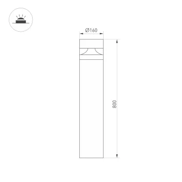 Светильник светодиодный LGD-GUIDE-BOLL-H800-20W Warm3500-MIX (GR, 280 deg, 230V) (ARL, IP65 металл, 5 лет)
