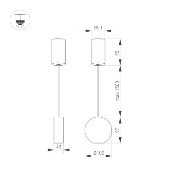 Светильник SP-ELEMENTA-ROLL-R100-9W Day4000 (WH, 39 deg, 230V) (IP40 металл, 3 года)
