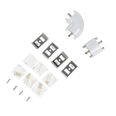Светильники светодиодные для мебели UЛм-F45-2x6W/4500K IP20 SILVER набор из 2-х шт Механический выключатель 600*25*8мм 2*500Лм