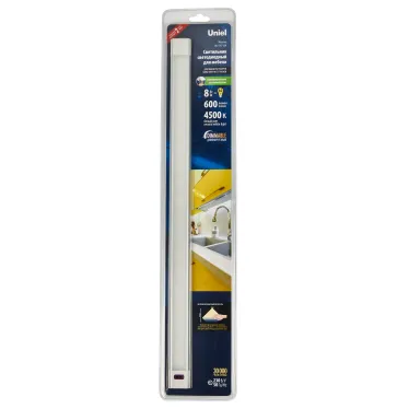 Светильник светодиодный для мебели ULI-F47-8W/4500K/DIM SENSOR IP20 SILVER 500х30х11,5мм 600Лм