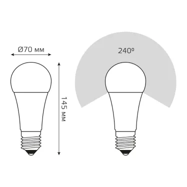 Лампа светодиодная LED 30 Вт 2360 лм 4100К А67 груша нейтральный E27 AC 220В Elementary Gauss