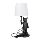 Светильник UML-B465 E14 SILVER настольный декоративный Кот, под лампу Е14, 40W. Механический выключатель. Серебристый