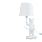 Светильник UML-B465 E14 WHITE настольный декоративный ''Кот'', под лампу Е14, 40W. Механический выключатель. белый.