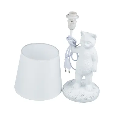 Светильник UML-B465 E14 WHITE настольный декоративный ''Кот'', под лампу Е14, 40W. Механический выключатель. белый.