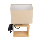 Светильник настольный UML-B401 E27 LIGHT GREY/WOOD декоративный под лампу Е27, 40W. Механический выключатель. Светло-серый. ТМ Uniel