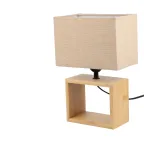 Светильник настольный UML-B401 E27 LIGHT GREY/WOOD декоративный под лампу Е27, 40W. Механический выключатель. Светло-серый. ТМ Uniel