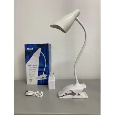 Настольный светильник TLD-560 White/LED/280Lm/5000K/Dimmer прищепка 3W. Сенсорный выключатель. Белый. ТМ