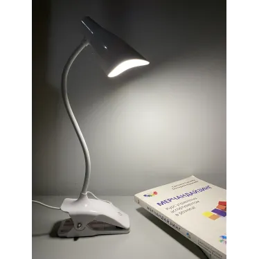 Настольный светильник TLD-560 White/LED/280Lm/5000K/Dimmer прищепка 3W. Сенсорный выключатель. Белый. ТМ