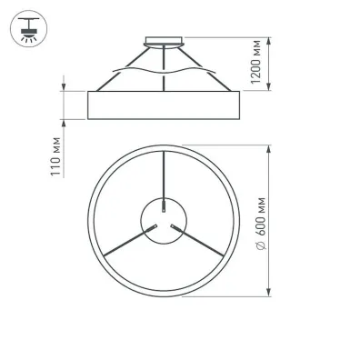 Светильник SP-TOR-RING-HANG-R600-42W Day4000 (WH, 120 deg) | 022148(1) | Arlight