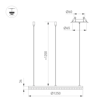 Светильник светодиодный SP-DIAMOND-R1250-80W Day4000 (BK, 45 deg, 230V, TRIAC) (ARL, IP65 Металл, 3 года)