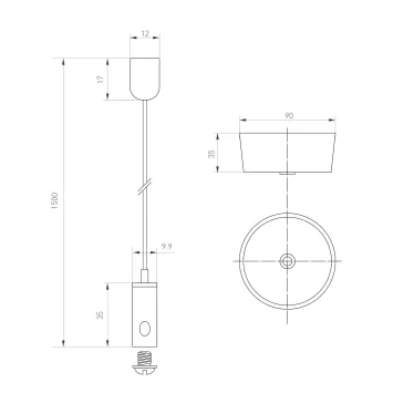 Светильник ALT-LINEAIR-FLAT-UPDOWN-DIM-S2094-600-25W Warm3000 (BK, 100 deg, 230V) (ARL, IP20 Металл, 3 года)