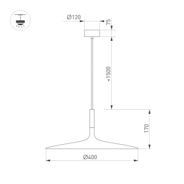 Светильник светодиодный SP-FIORE-R400-13W Warm3000 (WH, 120 deg, 230V) (ARL, IP20 Металл, 3 года)