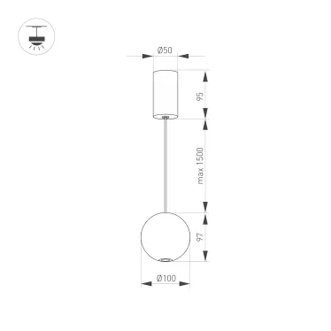 Светильник SP-ELEMENTA-ORB-R100-9W Day4000 (GD, 39 deg, 230V) (IP40 металл, 3 года)