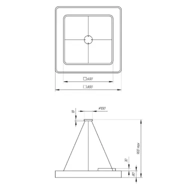Светильник светодиодный Geometria Quadro SPO-162-B-40K-070 70Вт 4000К 4200Лм IP40 800*800*80 черный подвесной | Б0050585 | ЭРА